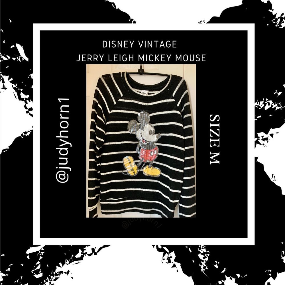 Disney Vintage Jerry Leigh, Sparkly Mickey Mouse Sweater M
